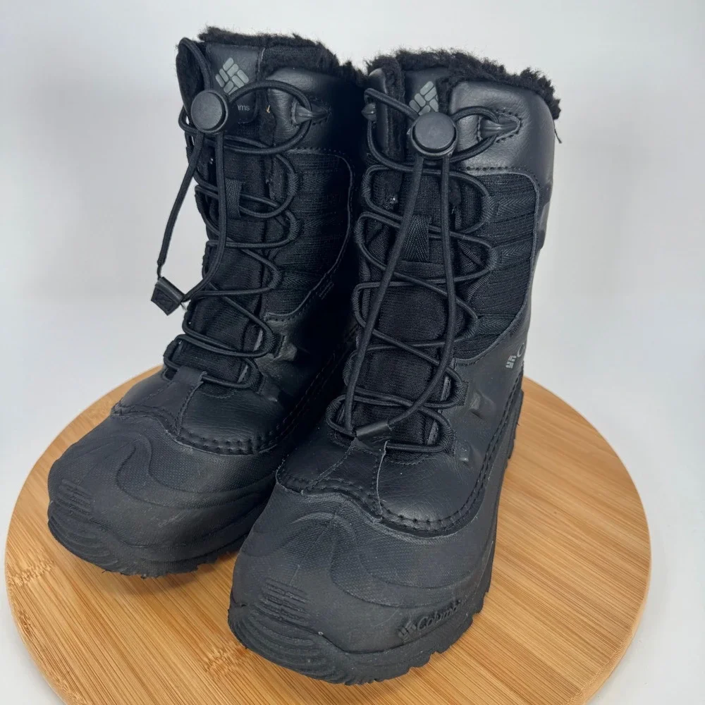 Columbia Kids Bugaboot Plus IV Omni-Heat Waterproof Winter Boots Black Kids Sz 4